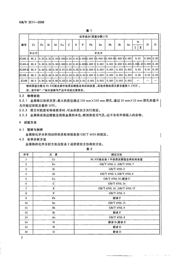 金屬鉻國家標準GB/T3211-2008