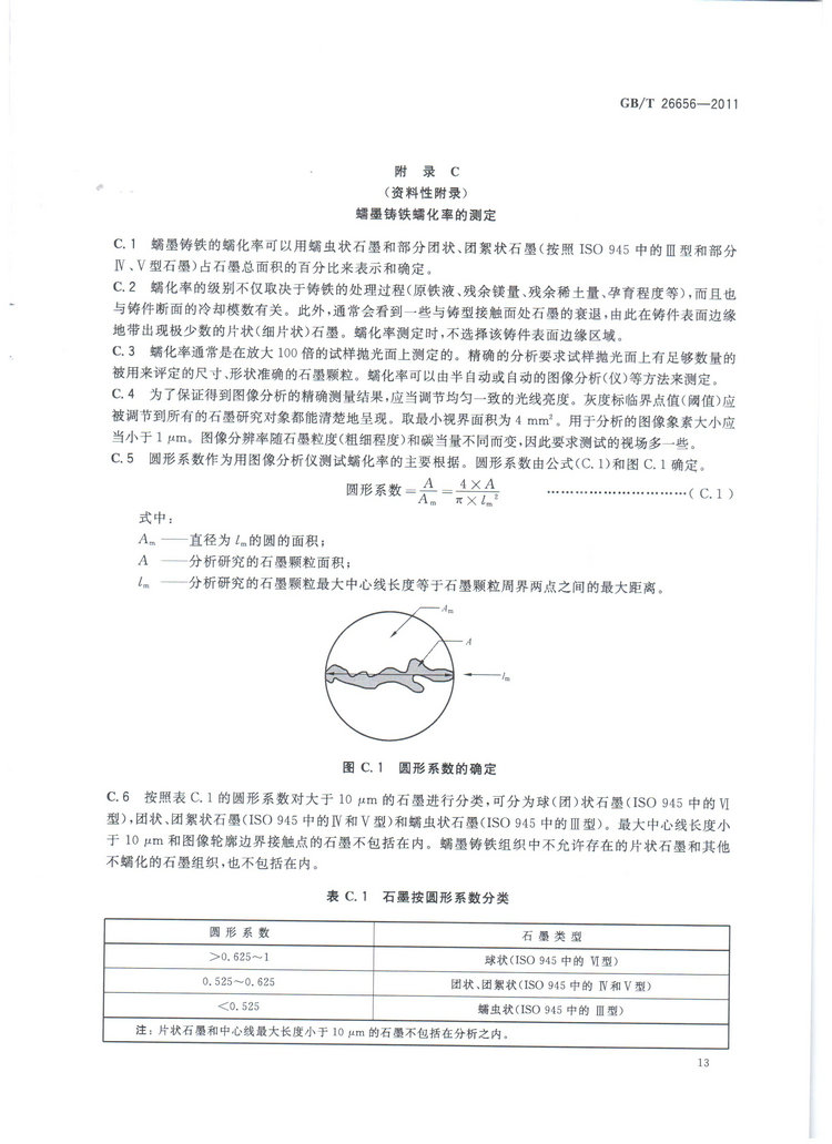 蠕墨鑄鐵金相試驗國家標(biāo)準(zhǔn)GB/T26656-2011