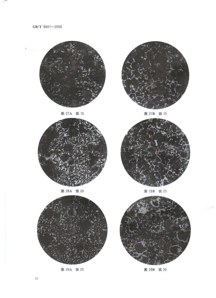 球墨鑄鐵金相檢驗(yàn)國(guó)家標(biāo)準(zhǔn)GB/T 9441-2009